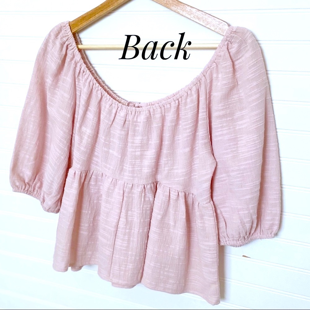 Pale Pink ⭐️NWT Textured Blouse🌸 Shorter Length - Picture 5 of 9